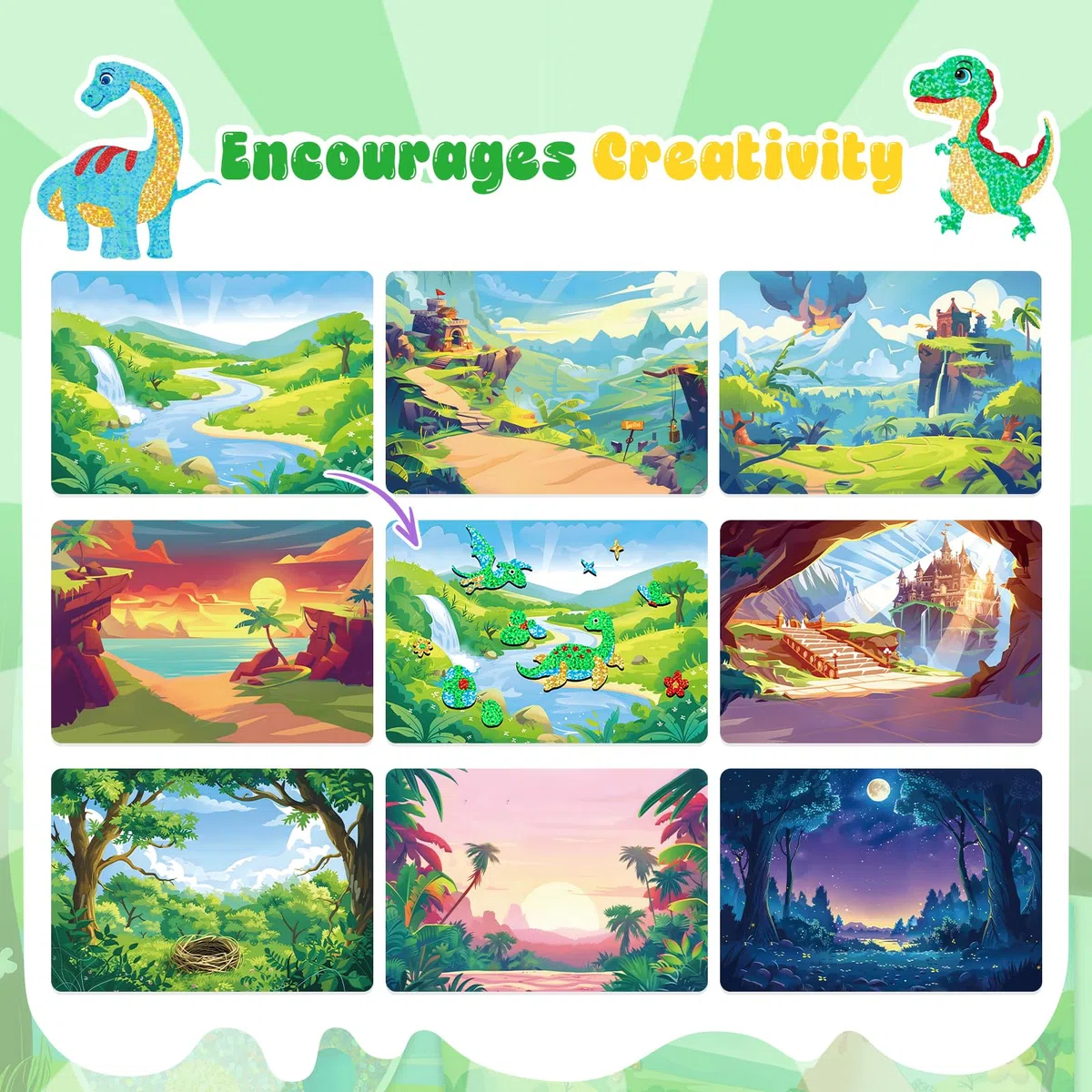 CutteeyFyry Foil Art Kit Per I Bambini,dinosauro & Principessa Foil Art Per I Bambini,Artigianato Artistico Kit Per ragazzo Età 3-10,Bambini Activity Kit di Natale Compleanno Regali di Pasqua