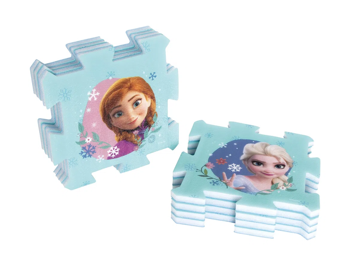 ARDITEX - Set di tappeti a forma di puzzle, realizzato in schiuma Disney Frozen - 111 x 57 cm - Colore azzurro