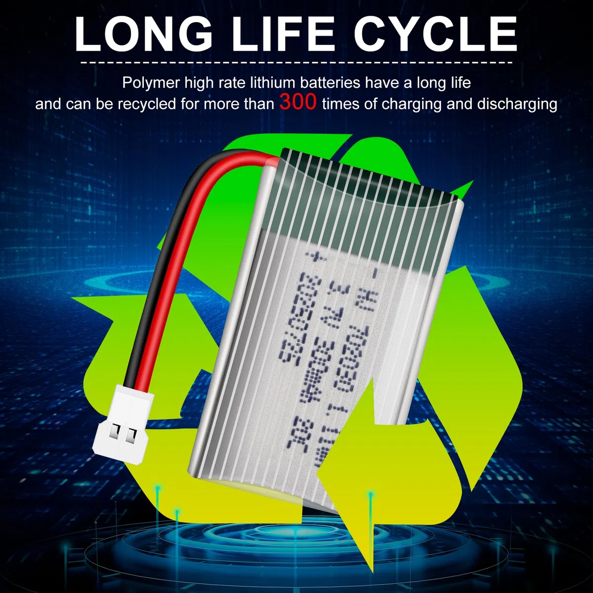 4 Pezzi di Batteria Lipo da 3.7 V, 300 mAh Batterie Lipo, per Aereo RC Elicottero Drone Tutti i Modelli e Giocattoli (37 x 20 x 8 mm, XH2.54 Connettore)