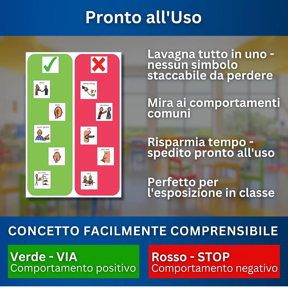 A3 Tabella Comportamentale –Agenda Visiva Bambini Autismo –ABA per Aule e Casa –CAA Giochi Montessori/Educativi –Ludattica –Regali Autistici –Italiano
