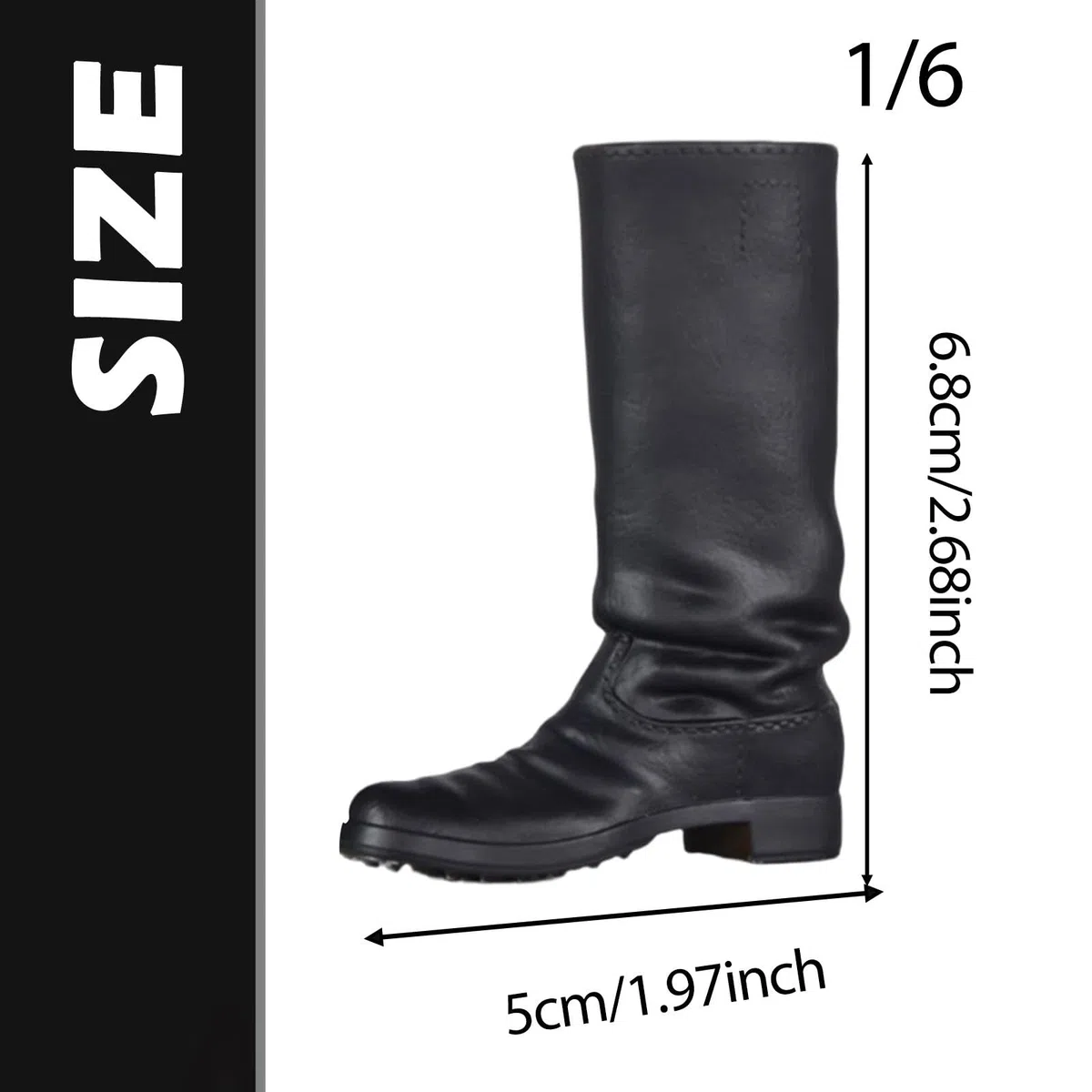 predolo Mini Stivali da Cavaliere Alti Fino al Ginocchio in 1:6, Scarpe da Bambola Casual retrò ed Eleganti, per Action Figure da 12 Pollici, Giocattolo, Nero
