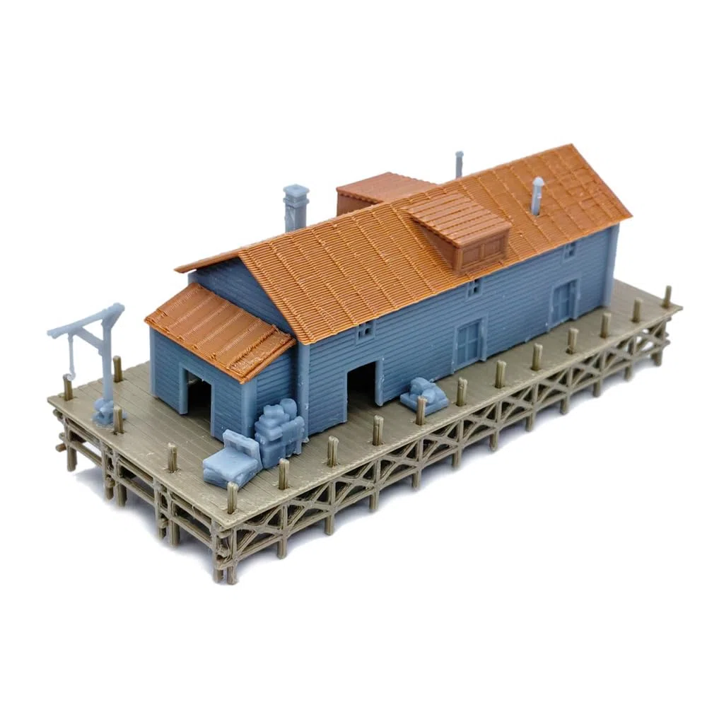 Outland Models Railway Scenery Waterfront/Dockside Warehouse Set 1:160 N Scala