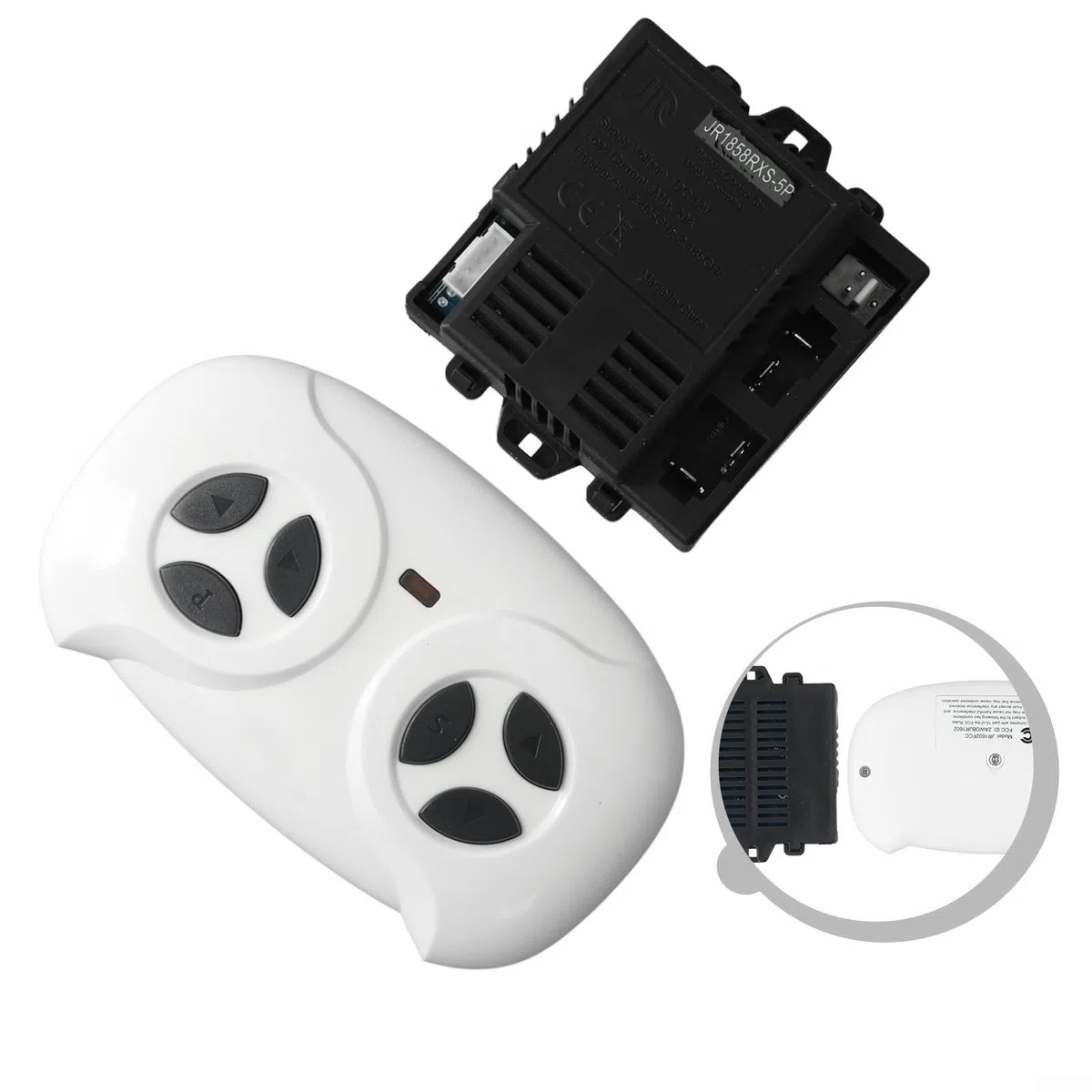 ReachMall Ricevitore per Telecomando di Auto Elettriche per Bambini, Controller per Macchinina per Bambini, Ricevitore per Auto Giocattolo, Parti di Ricambio per Auto Elettriche (Set Completo JR1858RX