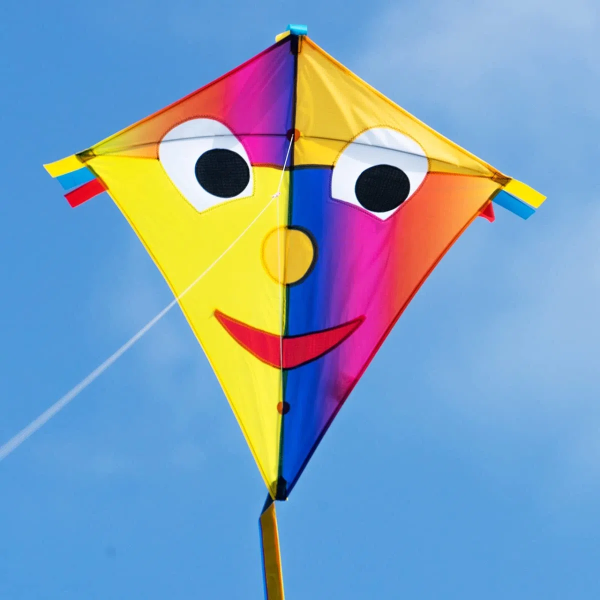CIM Happy Eddy - Drago singolo per bambini dai 3 anni in su, 65 x 72 cm, con filo da 80 m e coda di fiocco