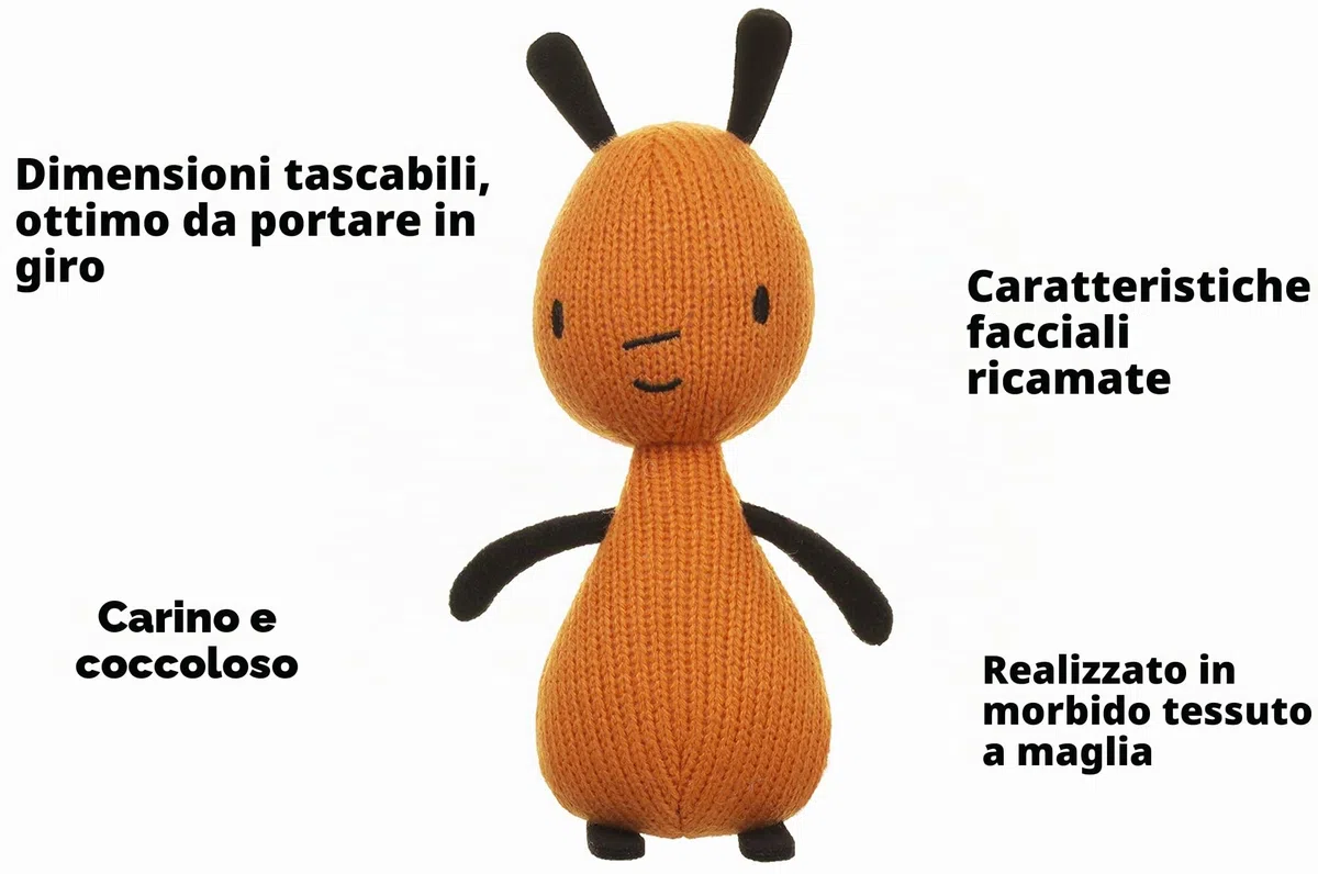 Bing Peluche Flop & Friends, 18 cm, adatto fin dalla nascita, marrone, 1 confezione