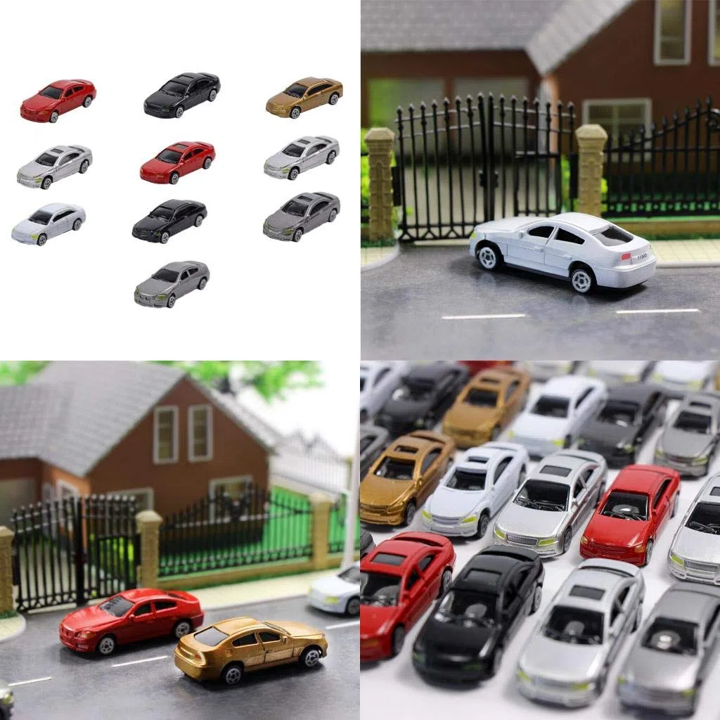 Colcolo 10 Pezzi di Modellini di Auto in Scala Dipinta Ho 1:75 Edifici