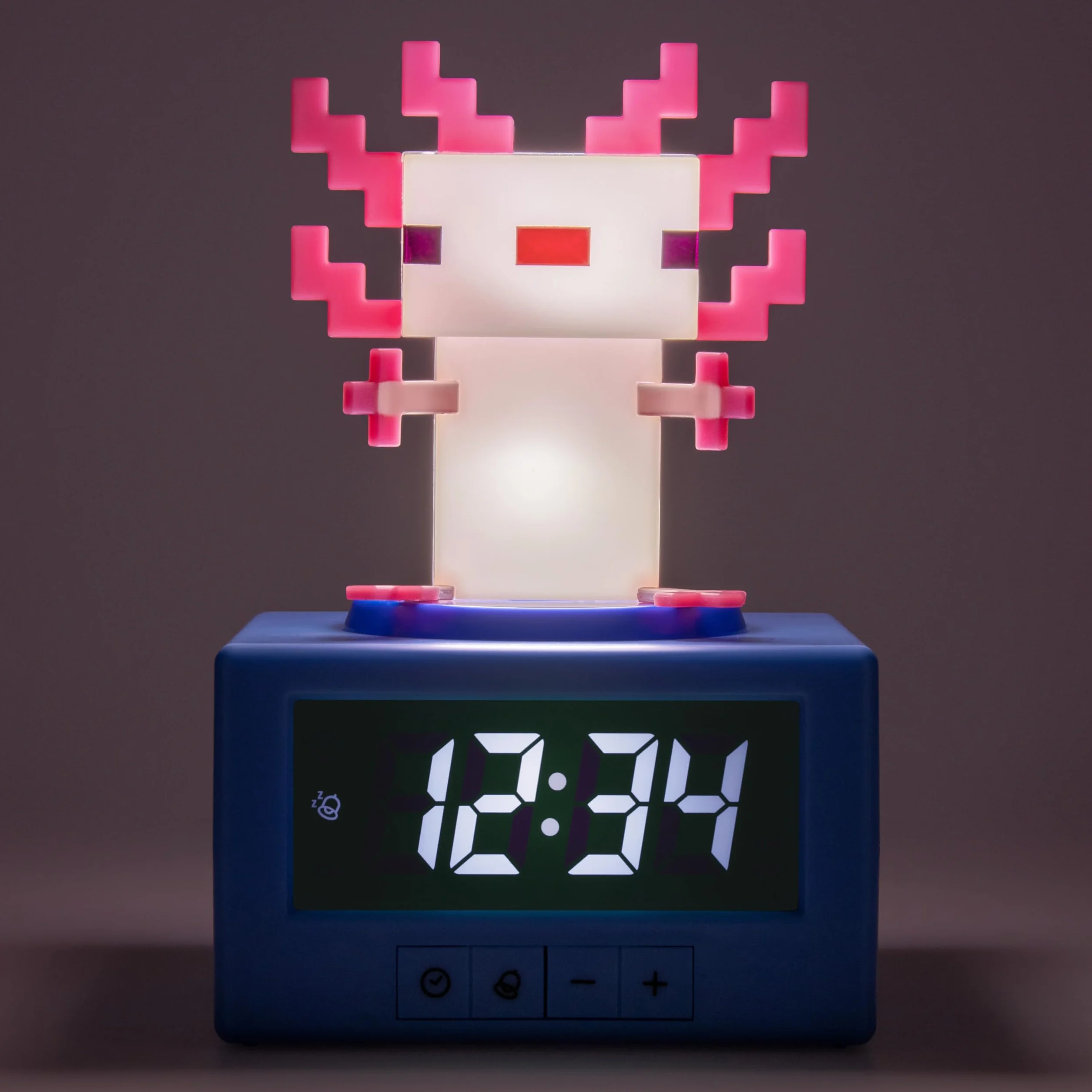 Paladone Minecraft Axolotl Sveglia Digitale con Funzione Luce Notturna, Regalo per Giochi e Decorazioni per Camera da Letto con Licenza Ufficiale per Bambini e Ragazzi
