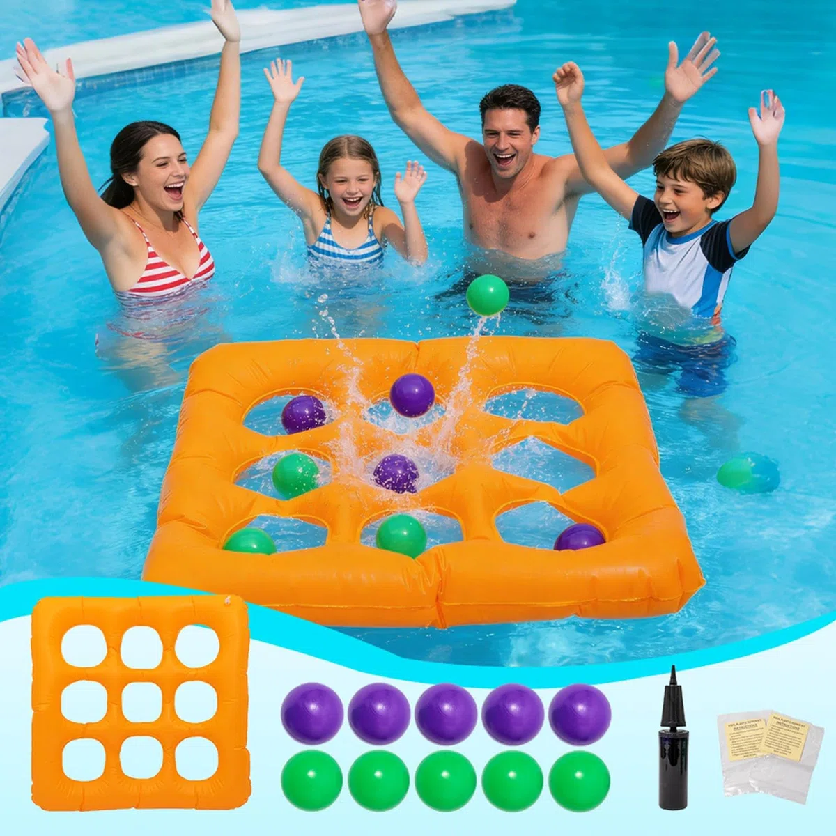 Set Di Galleggianti Gonfiabili Per Piscina,Giocattolo Galleggiante Per Nuoto Per Bambini E Adulti,Galleggianti Estivi Per Nuoto,Set Di Giochi Per Il Lancio Piscina,Regalo Estivo Per Giochi All'aperto