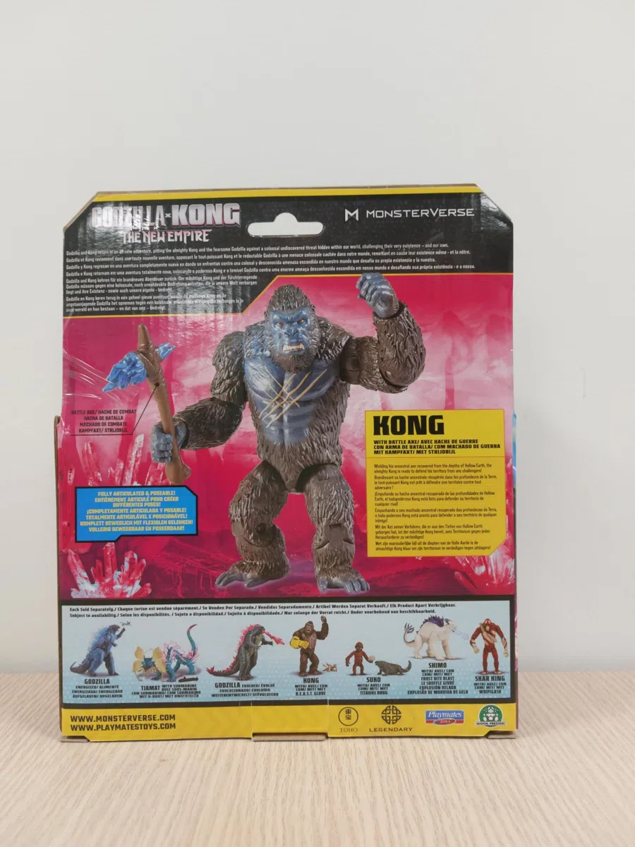 MonsterVerse Godzilla x Kong: The New Empire, action figure giocattolo da combattimento di Kong, personaggio iconico del film da collezione, include la funzione Ascia da battaglia, adatto per bambini