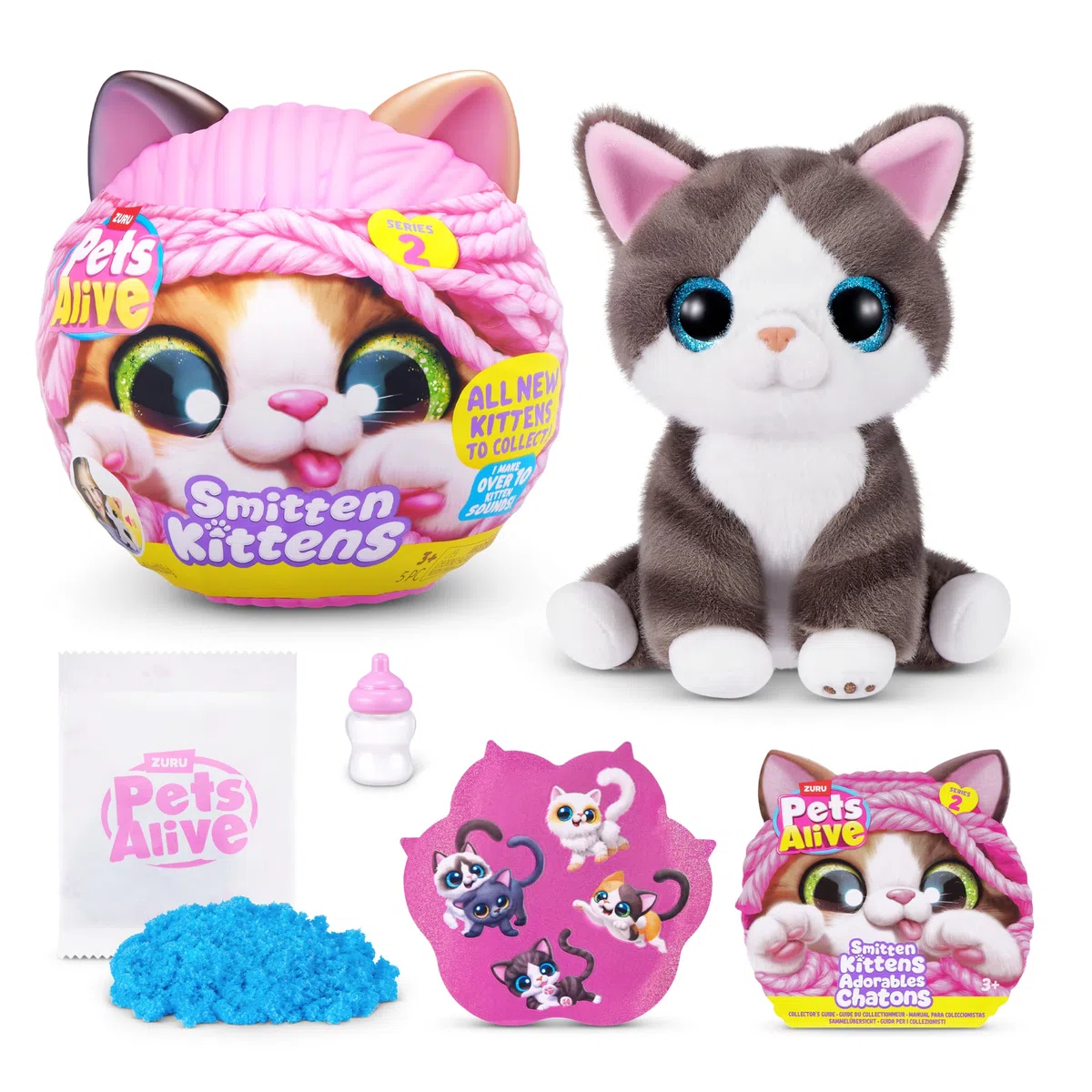 Pets Alive Smitten Kittens Series 2 (Dragon Li) by ZURU: Peluche interattivo con 10 suoni, sorpresa unboxing, peluche morbido collezionabile per bambini dai 3 anni in su