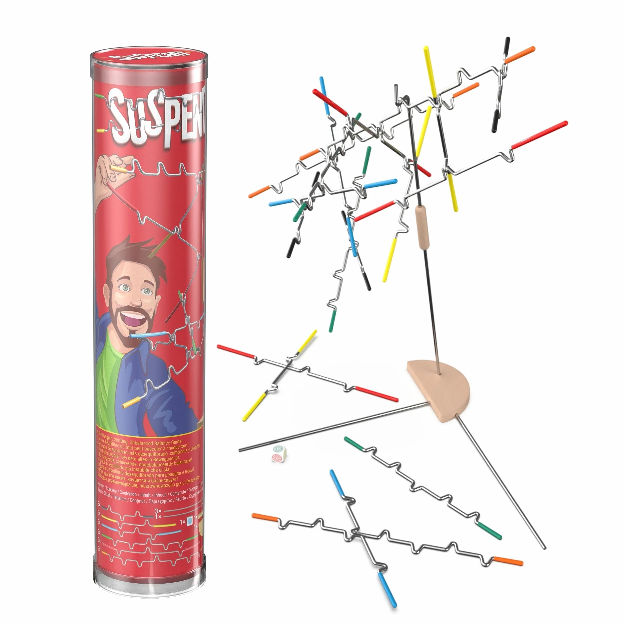 Spin Master Games, Suspend, Gioco Da Tavolo per Famiglie con Torre Di Legno, Gioco educativo per Famiglie, Idee Regalo Originale, 1-4 Giocatori, 8+ Anni
