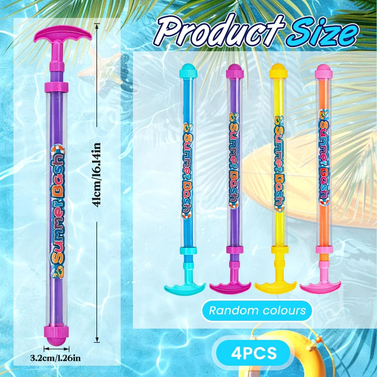Pistola ad Acqua per Fuochi D'artificio, 4 Pezzi Pistole ad Acqua in Plastica, Pistola ad Acqua con Fuochi D'artificio Romantici per Spiaggia, Piscina, Giardino e Feste