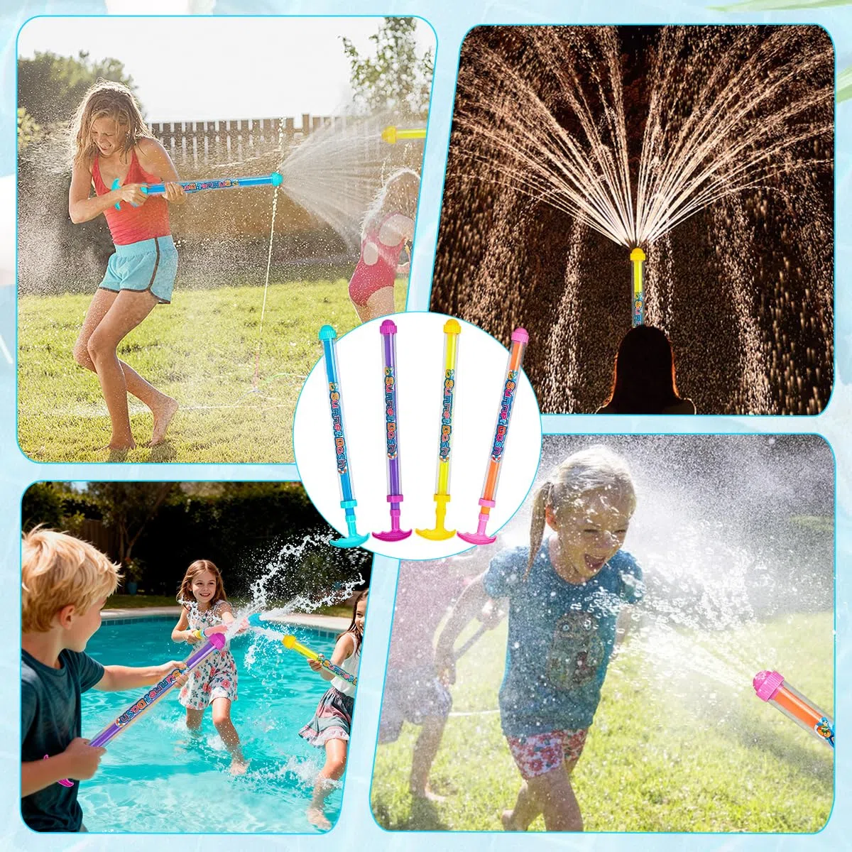 Pistola ad Acqua per Fuochi D'artificio, 4 Pezzi Pistole ad Acqua in Plastica, Pistola ad Acqua con Fuochi D'artificio Romantici per Spiaggia, Piscina, Giardino e Feste