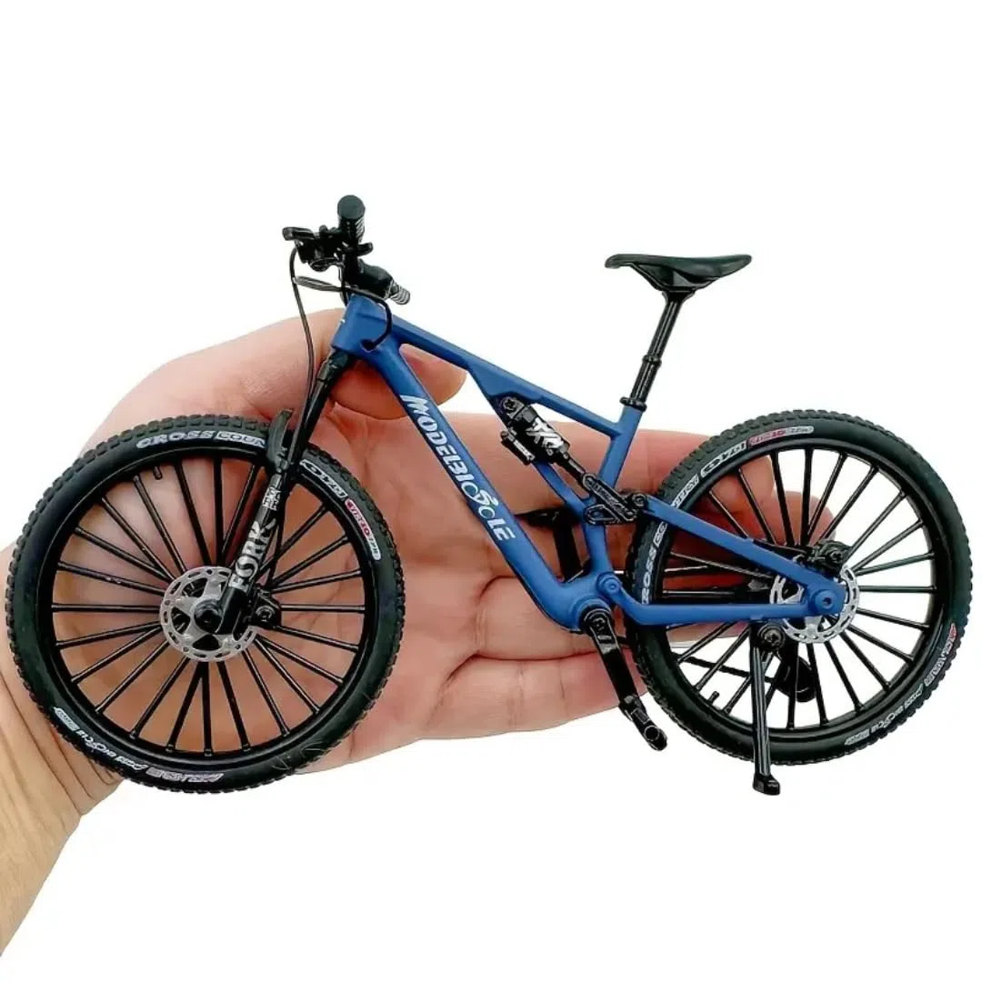 Mini bicicletta decorazione | MTB in miniatura 1:6 | Bicicletta in metallo | Decorazione per ufficio | Collezione di artigianato per Gli appassionati di Ciclismo e Atleti |