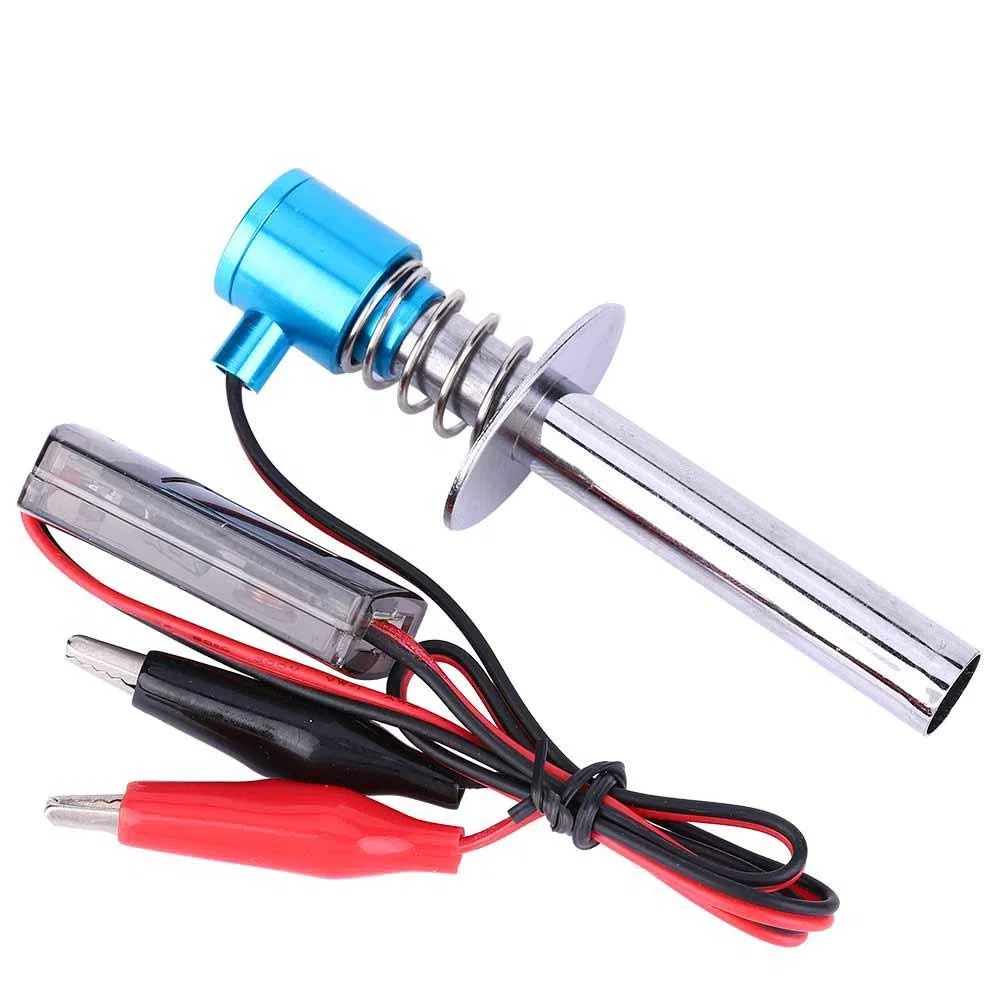 6V -24V Electronic Glow Plug Starter Igniter Fit per Nitro RC Car Engine con Batteria e Caricabatterie potenziati(02)
