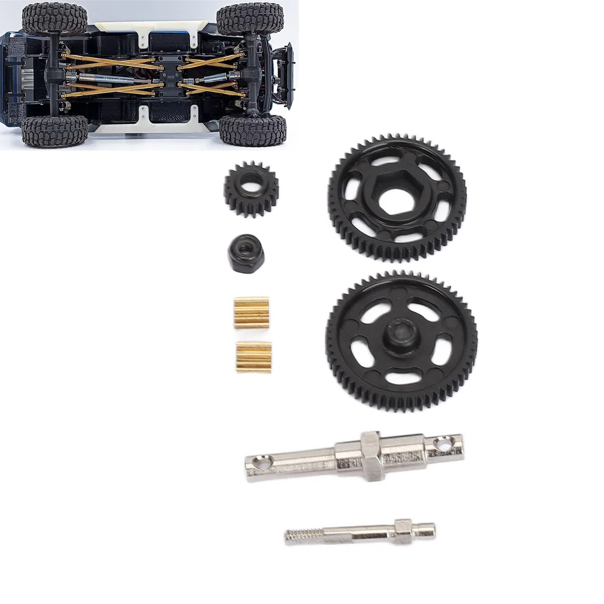 INGRANAGGI DI TRASMISSIONE RC Set di ingranaggi in acciaio pesante Sostituzione Aggiornamento in metallo resistente ad alte prestazioni per Assiale SCX24 1/24 Crawler RC Crawler 8