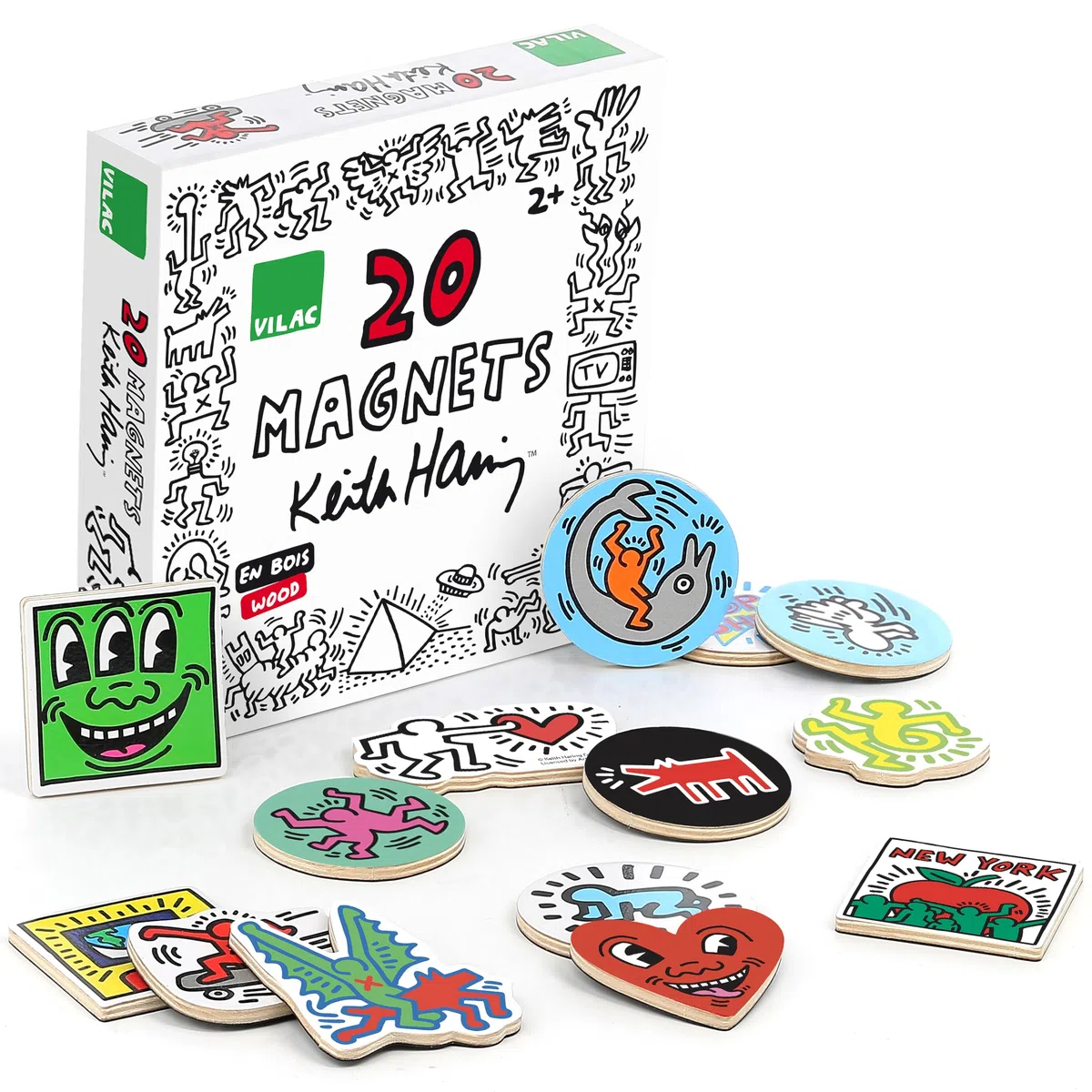 Vilac - Set di magneti Keith Haring - edizione limitata - 9226, multicolore, piccolo
