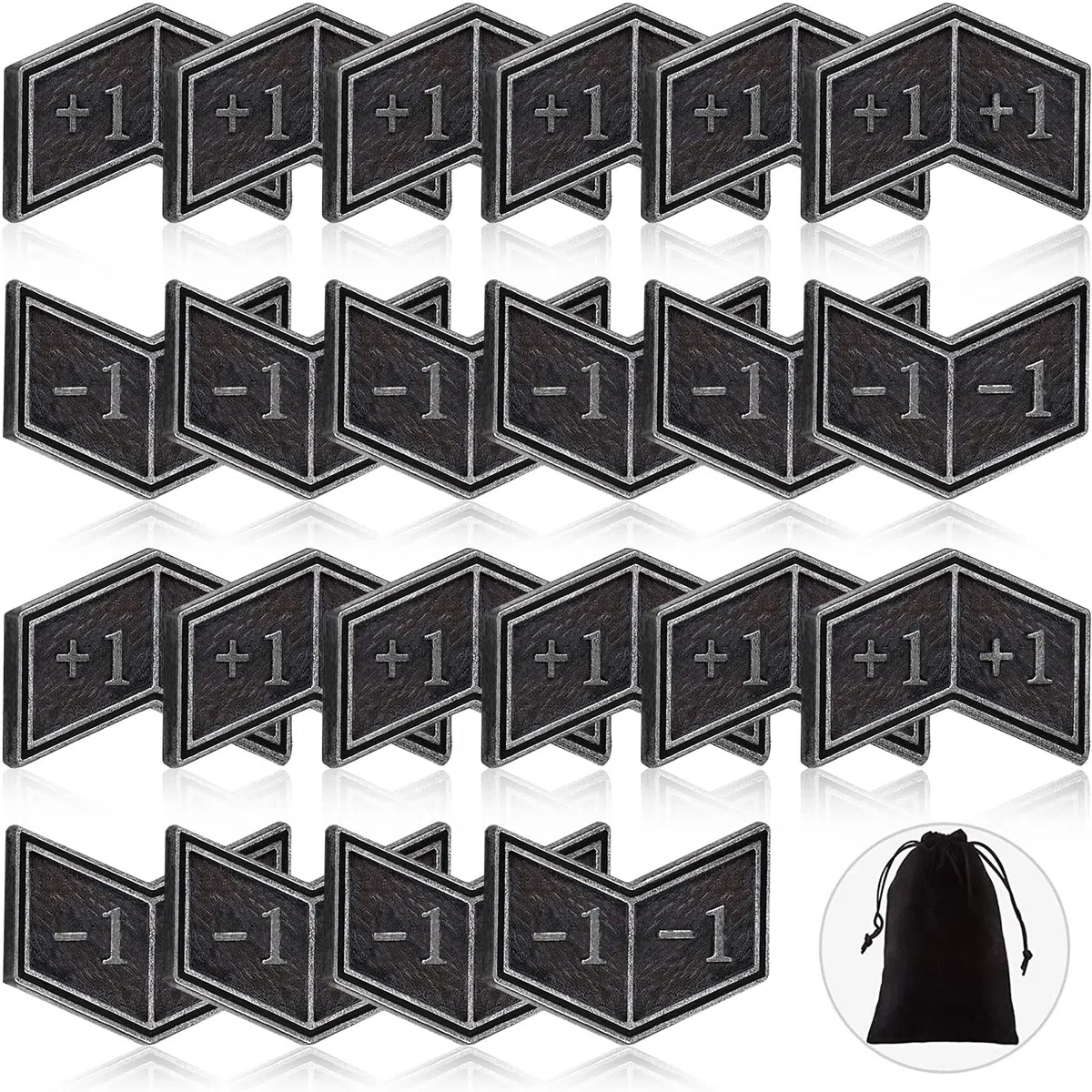 40 Pezzi Contatori di Metallo Segnalini Magici Gettoni in Metallo Argentato Compatibile con Accessori per Giochi di Carte MTG