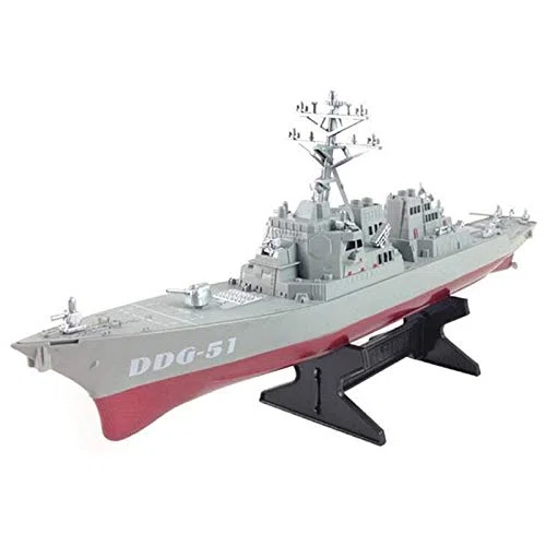 Distruttore Missilistico Guidato Modello di Nave Giocattoli Statici con Banco di Mostra Modello di Nave da Guerra Giocattoli Educativi DIY Hobby Regalo per Bambini