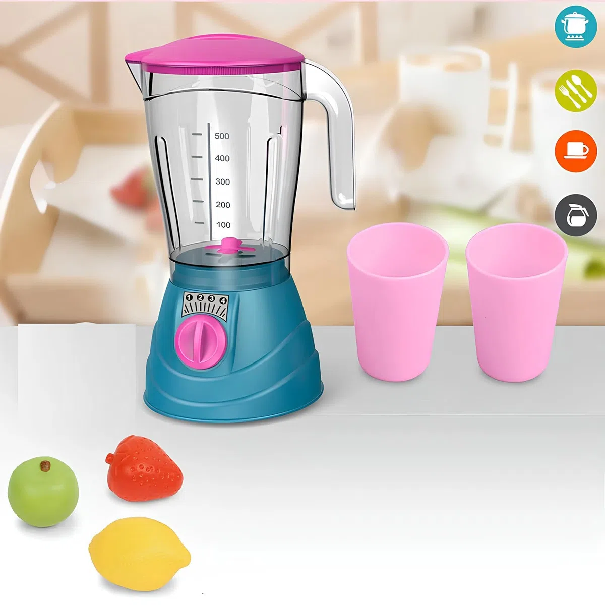 Frullatore Giocattolo per Bambini conAccessori Cucina Elettrodomestici Giocattolo Sbattitore Planetaria Impastatrice Giocattolo per Bambini Elettrodomestici Giocattolo Mixer Set Accessori Cucina (a)