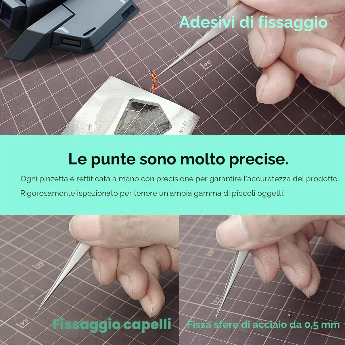stedi 2pcs Set Di Pinzette Di Precisione, Strumenti Di Modellismo, Pinzette In Acciaio Inox Di Altissima Precisione Per Gundam, Modelli Militari In Scala, Parti In Resina 3d, Pinzette Industriali
