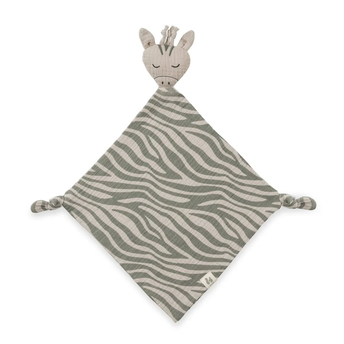 hauck Cuddle N Play, Zebra - Doudou Neonato in Mussola di Cotone - Peluche per la Nanna 25x25 cm - Morbido e Traspirante - Pupazzo Lavabile in Lavatrice a 60°