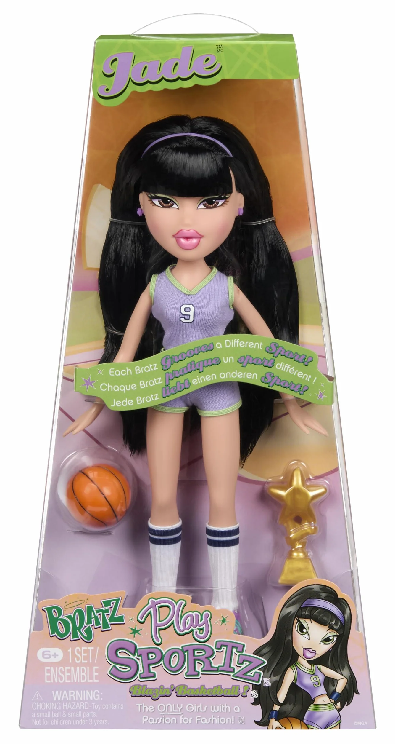Bratz Play Sportz Jade (Basket) - Bambola Fashion con Accessori