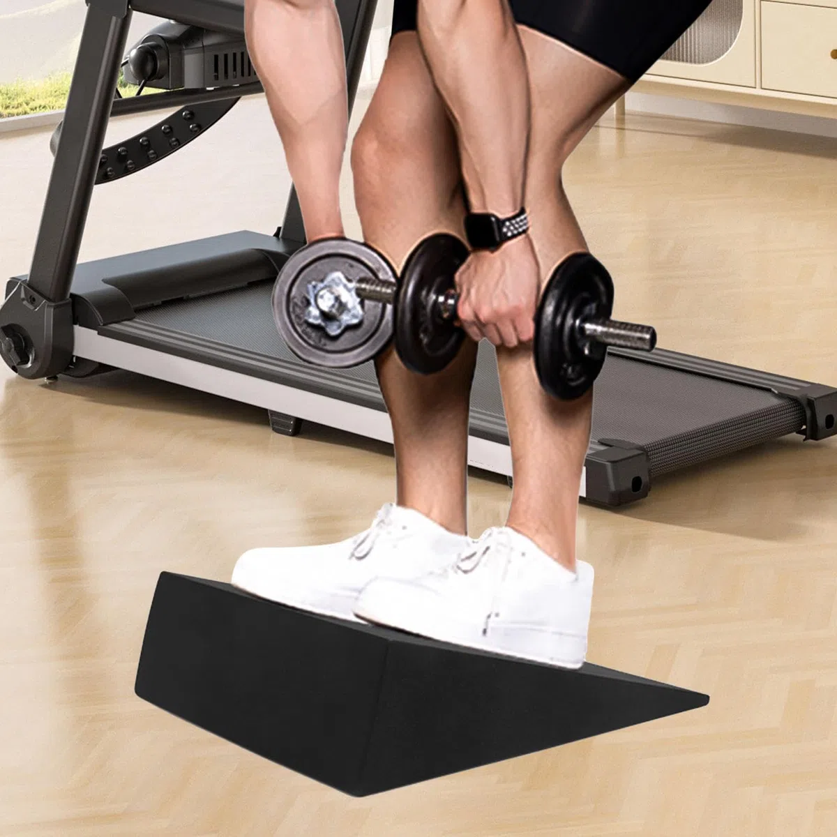Tavola inclinata antiscivolo in schiuma ad alta densità per squat, cuneo portatile per fitness, stretching, yoga, flessibilità alla caviglia del polpaccio, accessori per allenamento per uomini e donne