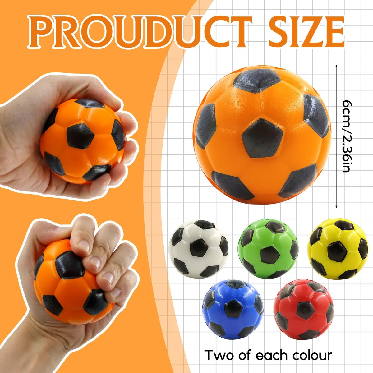 Mini Pallone da Calcio 12 Pezzi, Palle di Schiuma per Bambini, Palline di Spugna Morbida, Mini Palline Sportive, Palline da Calcio Antistress per Bambini e Adulti