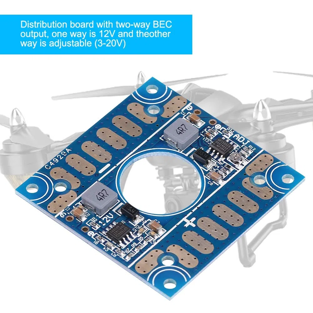 Scheda di Distribuzione Dell'alimentazione ESC, Tensione Regolabile 5 V 12V, Doppio PDB BEC