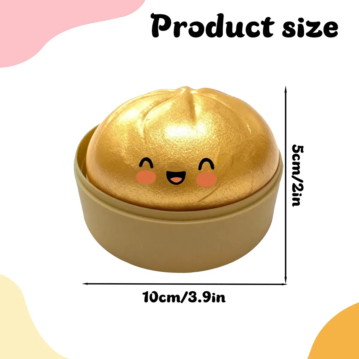 Dumplings Squishy, Gigante Glitter Squishys Ravioli, Divertente Giocattolo Antistress Bao Bun Con Vaporiera, Glitter Dumpling Squishys, Ravioli Spremere Giocattoli, Alleviare l'ansia (C)