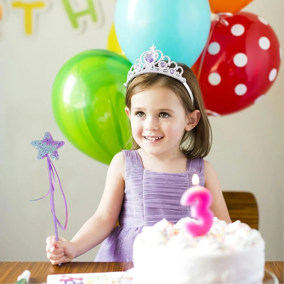 4 bacchette magiche da principessa a forma di stella, bastoncini magici da principessa, con stella a cinque punte lucida e scalata, piena di stile fiaba, adatti per feste di Natale e cosplay