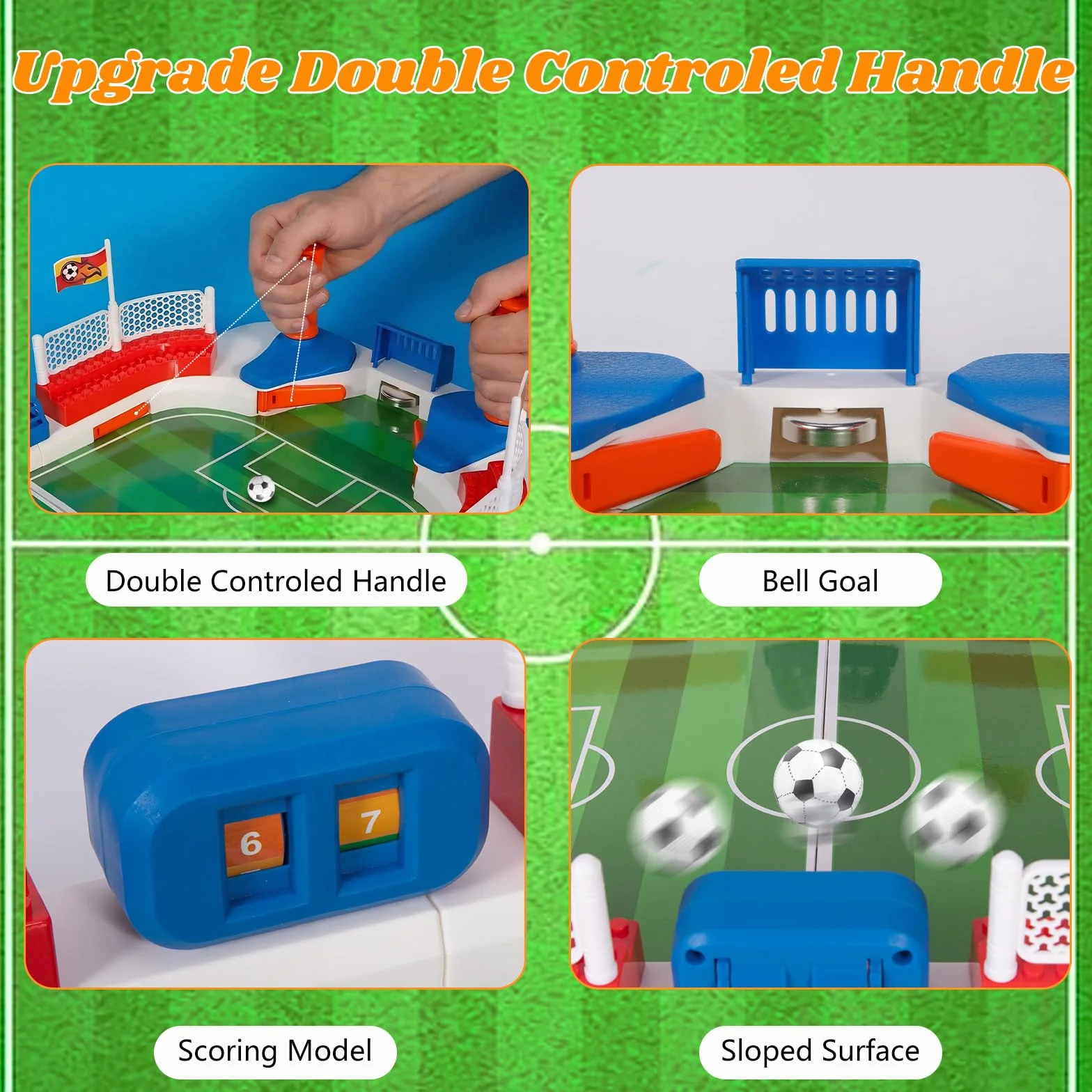 Biliardino per Bambini, Mini Calcio Balilla per Due, Interattivo Biliardino, Calcetto Balilla Giochi Da Tavolo Da Casa Regalo Bambino per Bambini 4-10 Anni, Adulti, Feste Di Famiglia