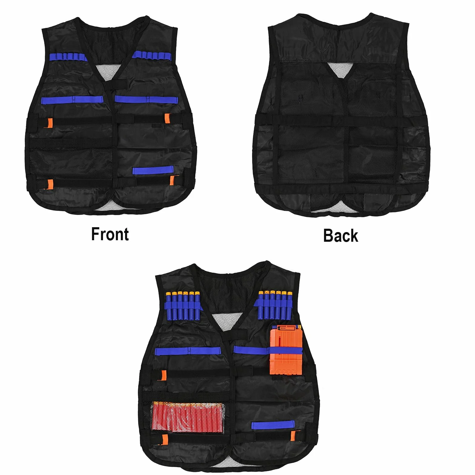LUUFAN Tactical Gilet Kit per pistole NERF con clip di ricarica, frecce di ricarica, braccialetto, occhiali di protezione maschera tattica e frecce cinture regalo di compleanno