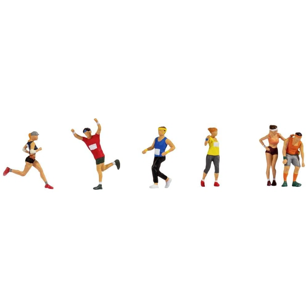 Noch Set di Personaggi maratoneti con Figure in Movimento, Perfetto per scenari di modellismo H0 e diorami