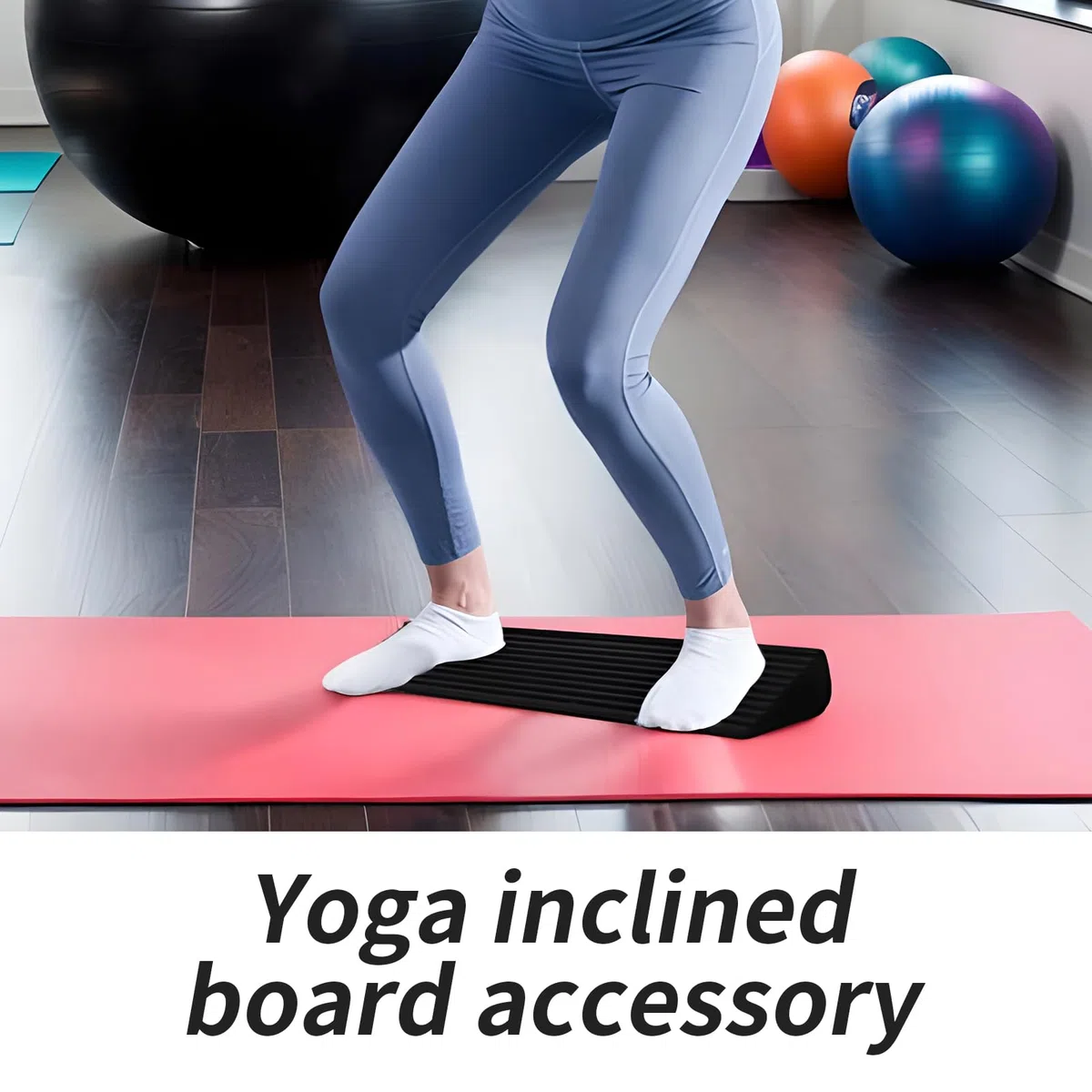 Tavola inclinata per polpacci, per squat, supporto antiscivolo per gambe, blocco di equilibrio, allenamento di e mobilità, per donne, uomini, adolescenti, yoga, sport, palestra