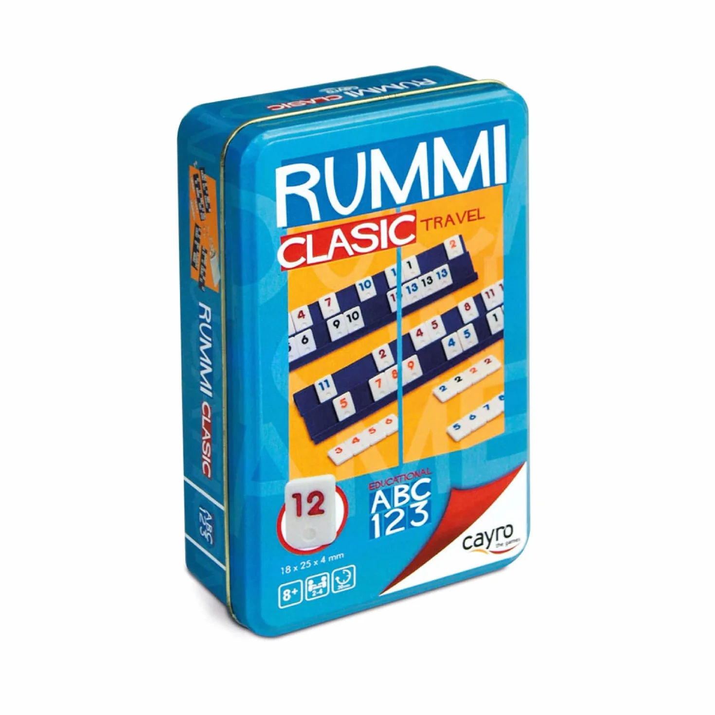 Cayro - Rummi - + 8 Anni - Modello Classico - Divertente Gioco Da Tavolo - Per Bambini E Adulti - Edizione Da Viaggio In Scatola Di Metallo - Ideale Da 2 A 4 Giocatori