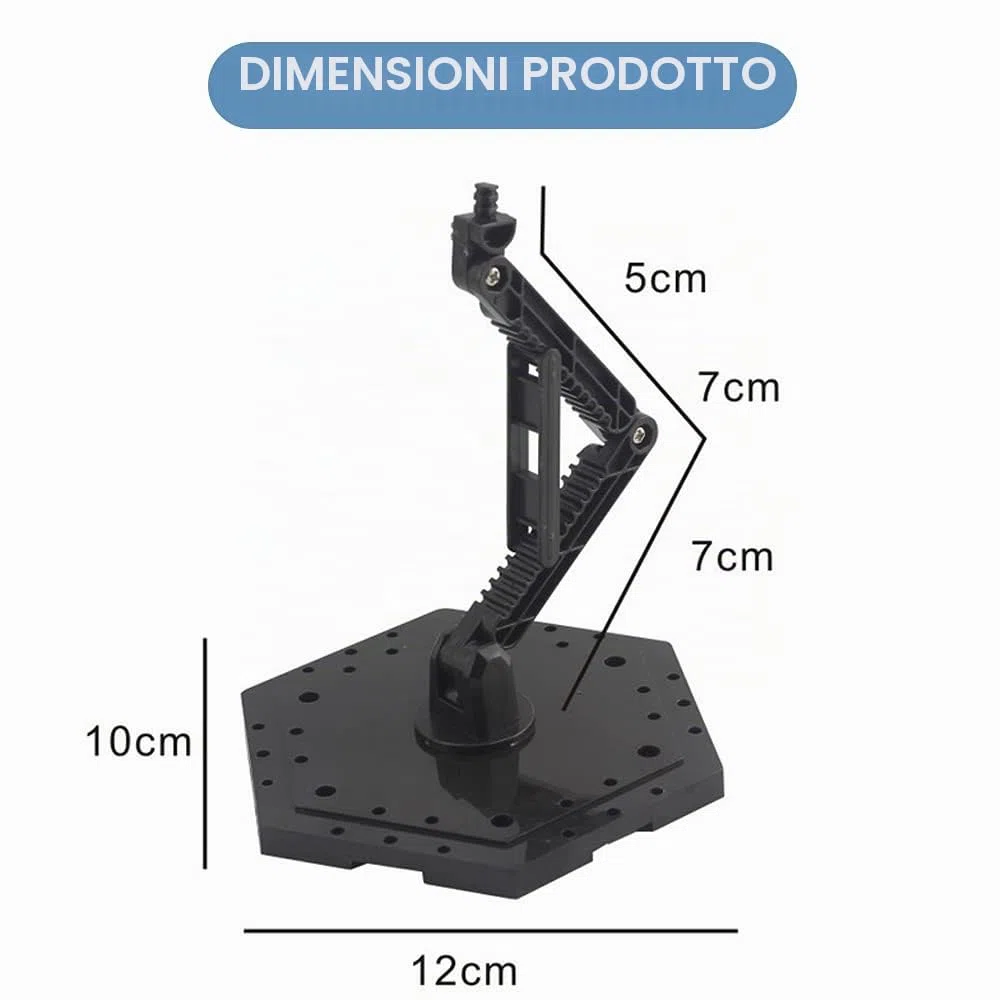 Hobby Action Base, supporto per modellini, espositore per hobby compatibile con modelli di figure Gundam HG RG in scala 1/144, nero (2 pezzi)