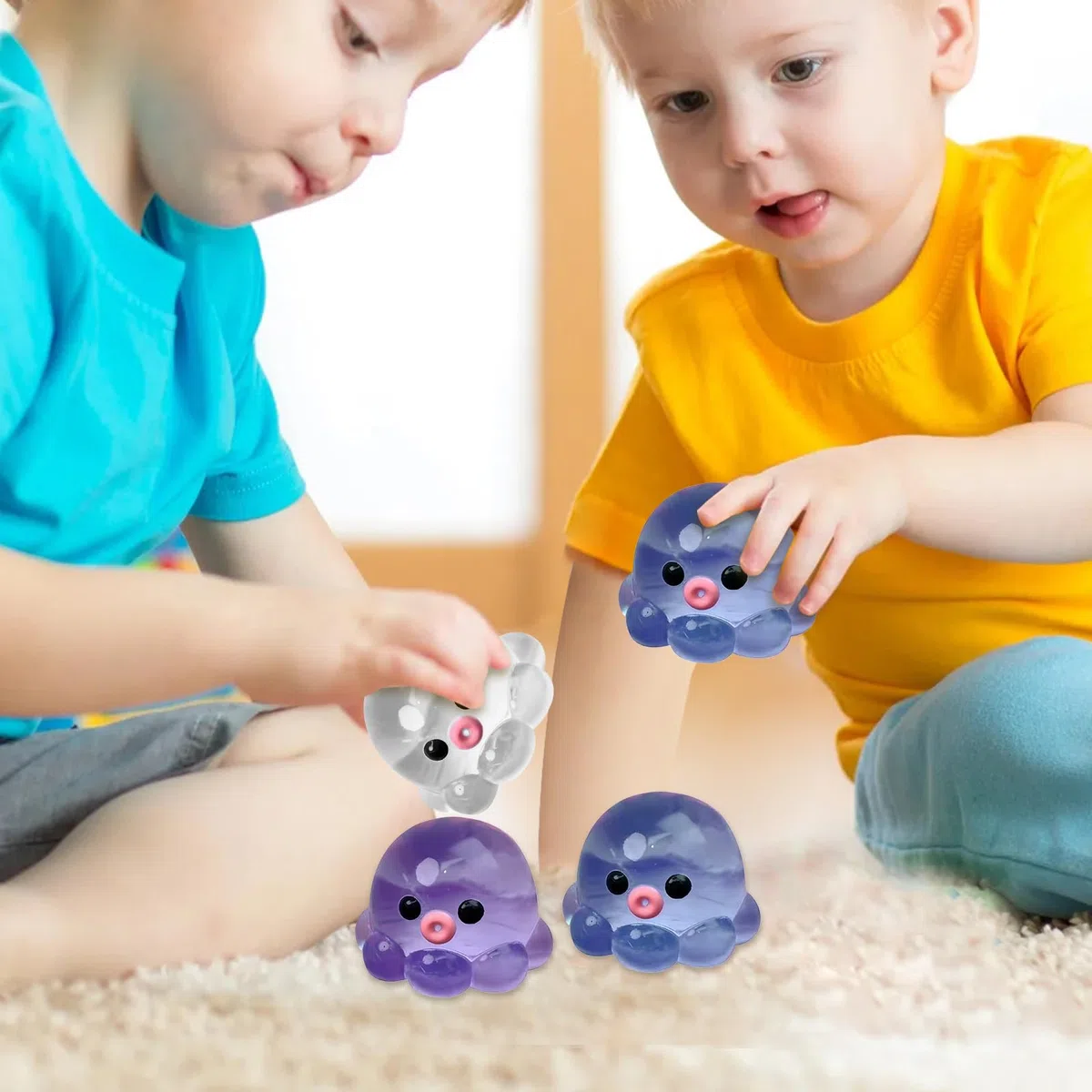 Confezione Da 3 Giocattoli Antistress Squishy A Forma Di Polpo | Fidget Toys Polpo | Palline Antistress Per Adulti E Bambini ,facili Da Trasportare, Per Premi Per Studenti, Salute Mentale, Viaggi