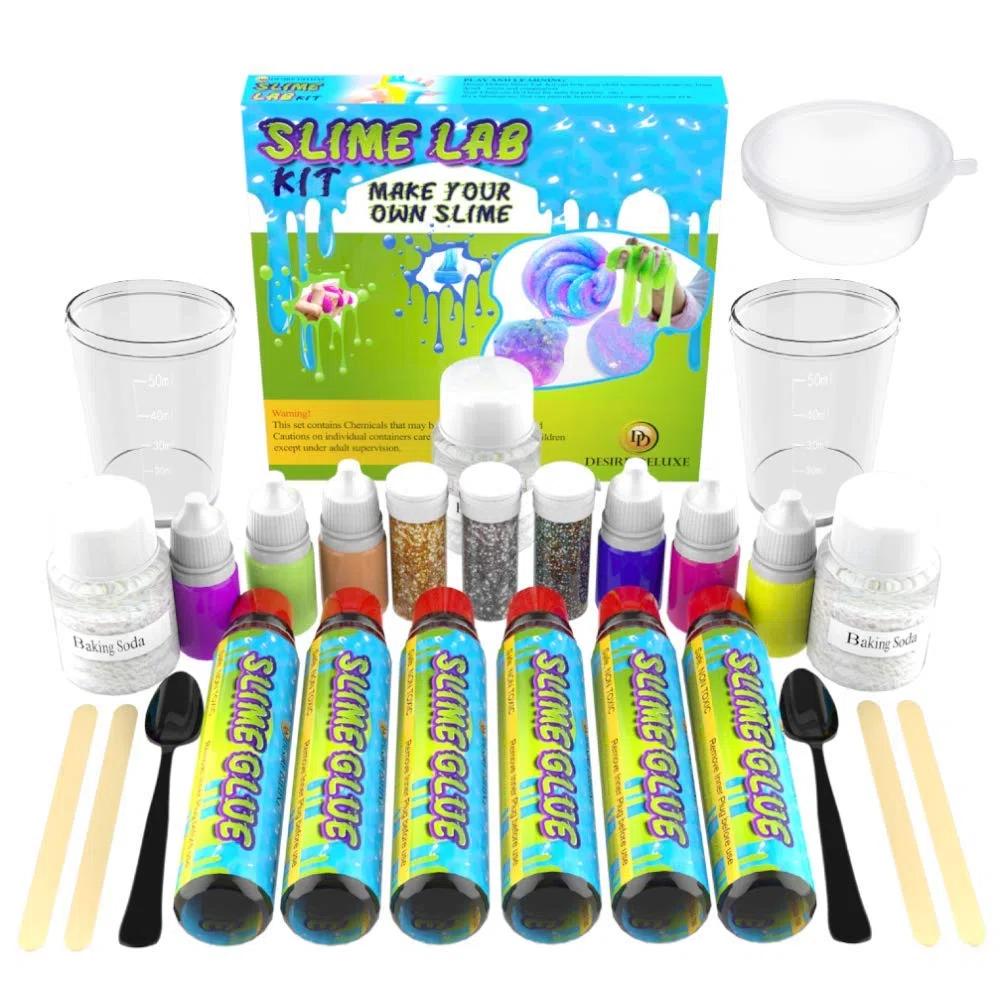 Desire Deluxe Kit Slime Fai da te Slime Lab Set completo Gioco Scienza per bambini età 4 5 6 7 8 9. Laboratorio Slime Ingrediente attivatore. Attività educativa per bambini e bambine - Idea regalo