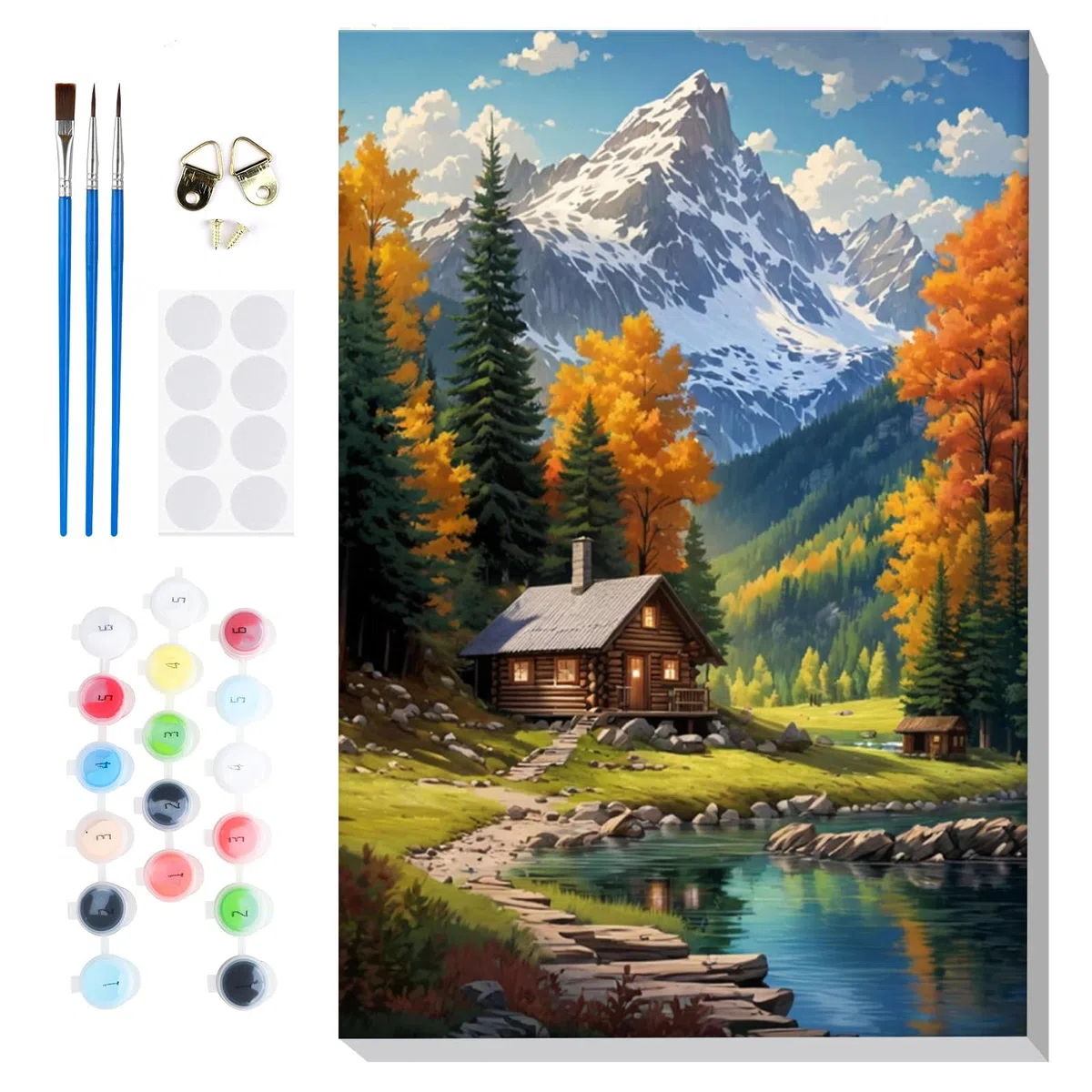 Lxmsja Paesaggio Dipingere con i Numeri Adulti Con Cornice, Paesaggio Paint by Numbers Kit Principianti Con 3 Penne, Hobby Creativi Adulti Idee Regalo Donna Decorazioni Casa, 20x30cm