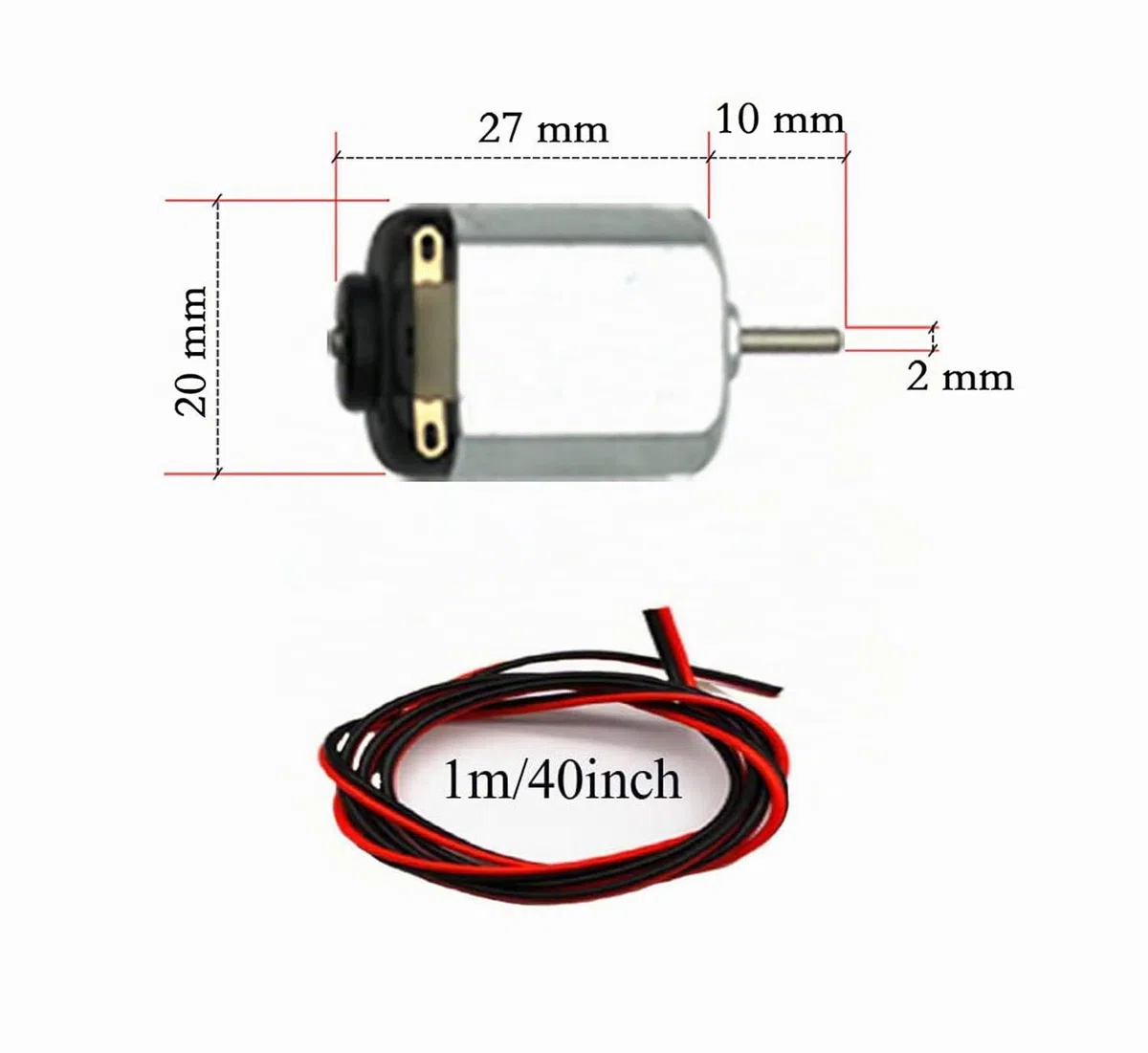 GTIWUNG 8Pcs DC Mini Motore Elettrico Rettangolare 1.5-6V 15000RPM con 8xInterruttore a Bilanciere +8 xAA Motore Porta Batteria+16 xCoccodrillo Clip+2 xFilo Elettronico 1m