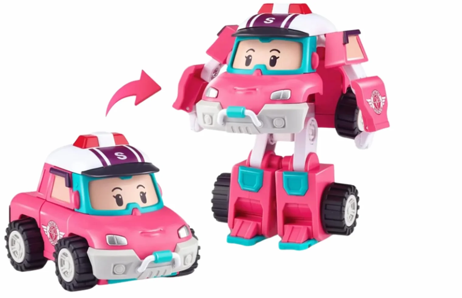 Silverlit – Robocar Poli – Sandy – Figura Veicolo trasformabile 2 in 1 – Robot articolato – 10 cm – dai 3 Anni