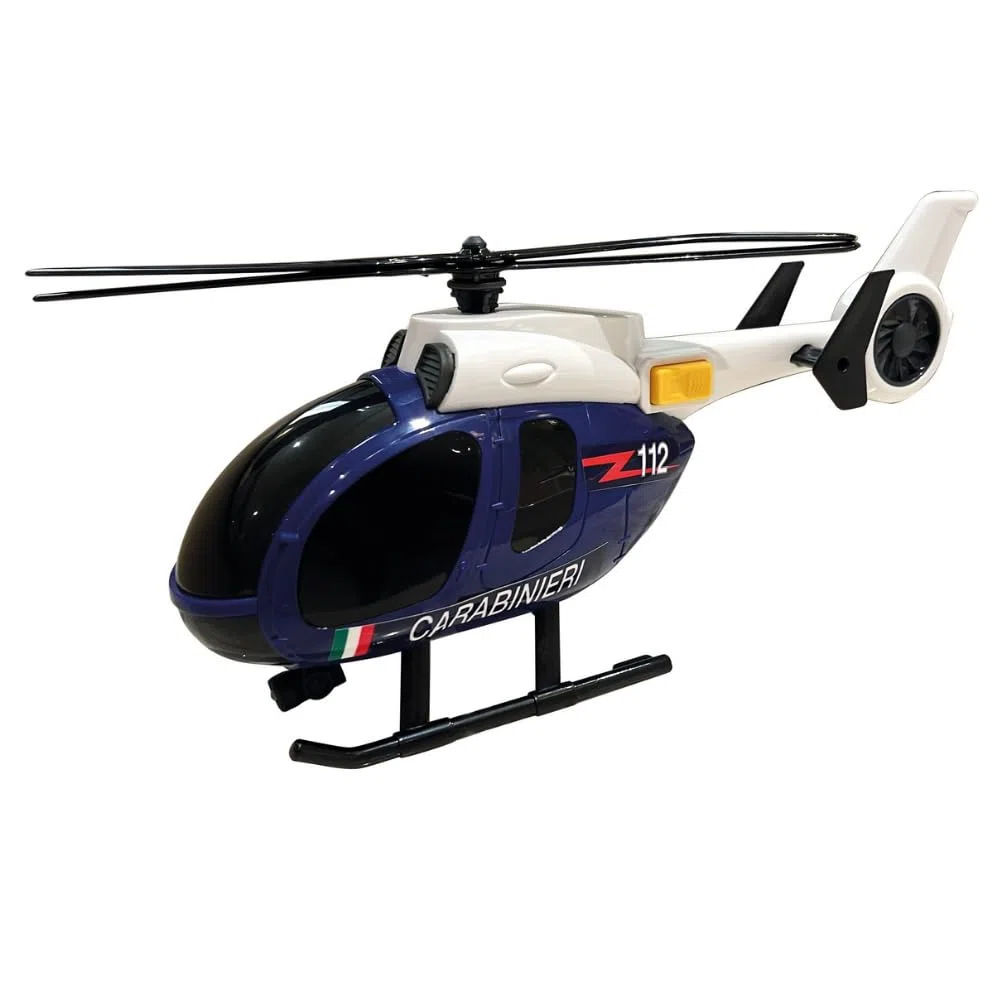 ODS - Silver Wheel - Elicottero Carabinieri con Luci e Suoni, Eliche Mobili, Misura 20,8 x 7,5 x 12,5 cm, Batterie Incluse, Età Consigliabile 3+