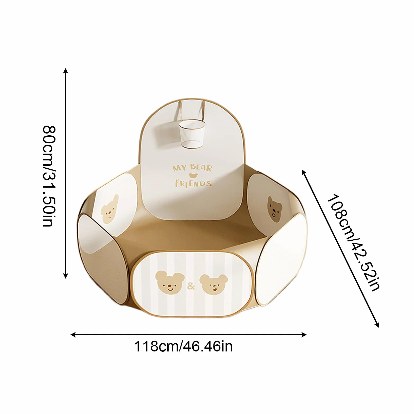 Piscina Di Palline Per Bambini Pieghevole, 80x108cm Recinto Con Palline Per Bambini, Con Cerchio Da Basket, Borsa Portaoggetti, parcos Giochi Bambinis, Per Interni/Esterni, Pallines Non Incluse