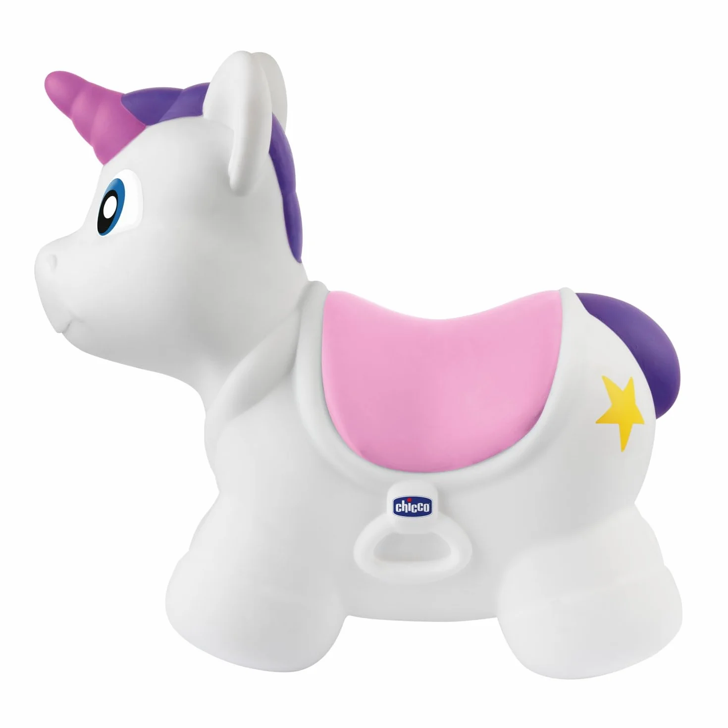 Chicco Bouncy Unicorno Cavalcabile Gonfiabile Rimbalzante Facile Da Gonfiare Con Pompetta Manuale Inclusa Per Giocare Dentro E Fuori Casa Morbido Materiale Resistente e Facile Da Pulire 18 Mesi-5 Anni