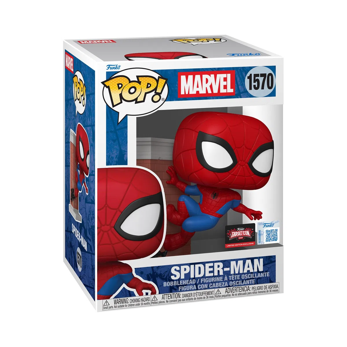 Funko Pop! Premium: Spider-Man - Spider-Man Leaning - Marvel Comics - Fumetti Marvel - Esclusiva Amazon - Figura in Vinile da Collezione - Idea Regalo - Merchandising Ufficiale - Superheroes Fans
