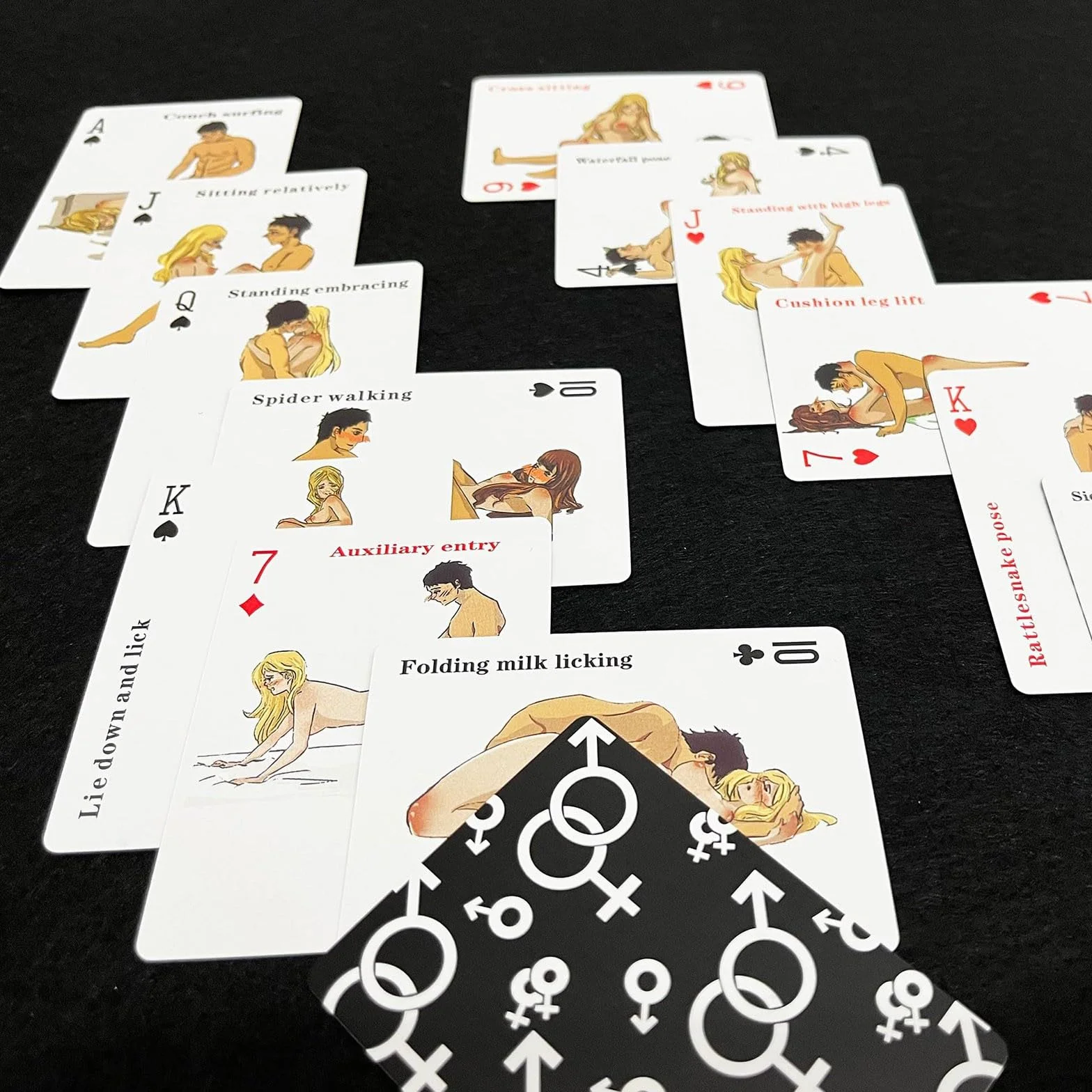 Regali di San Valentino Coppie Adulti Poker Gioco Poker Camera Da Letto Giochi Notturni Regalo per Lui & Lei BZa382 (Nero, Taglia Unica)