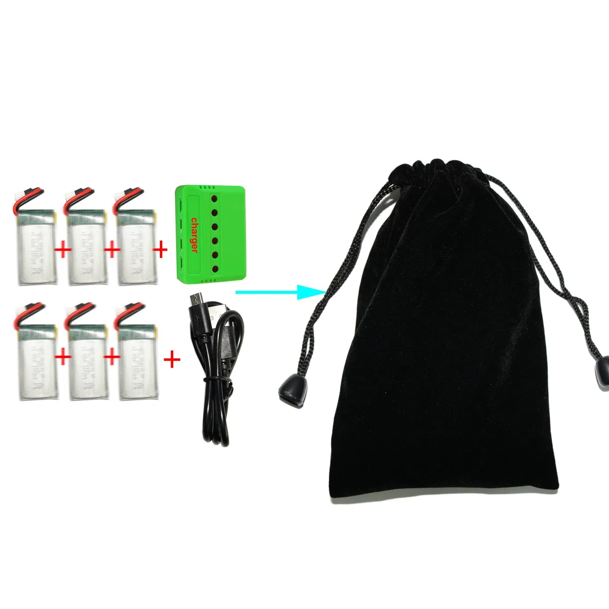 6PCS Batteria del drone Hubsan JJRC Lipo della batteria del drone 3.7V 400mah [prodotto importato parallelo]