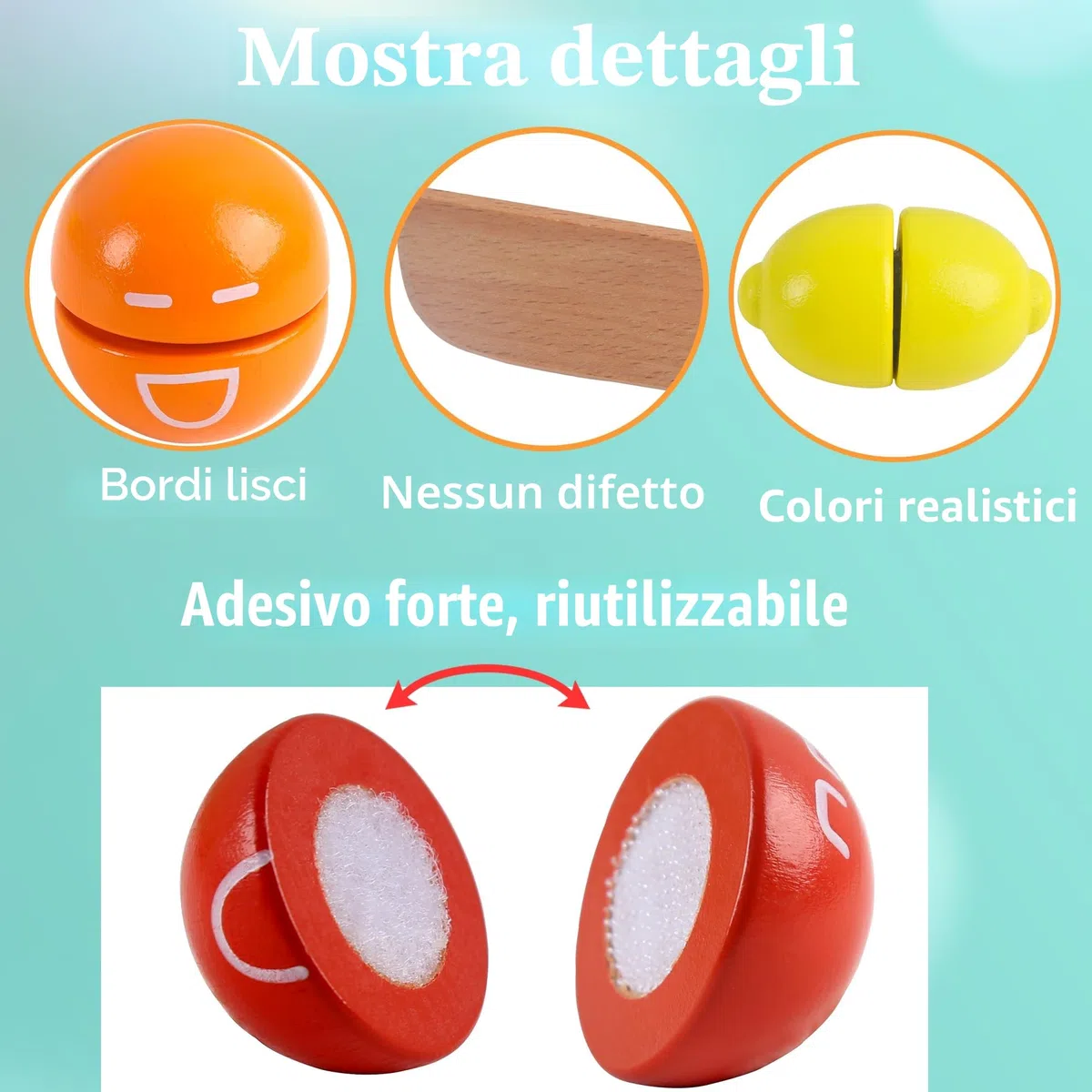 newlng Giochi Bambini 2 anni Frutta Verdura di Legno Taglio Giocattolo Compleanno Regalo di Giorno dei Bambini Imballaggio Ragazze e Ragazzi 3, 4, 5, 6 anni